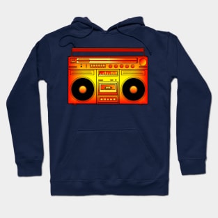 Warm Red Orange Gold Fire Boombox Hoodie